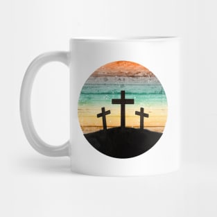 Christian Calvary Cross Sunset Vintage Mug